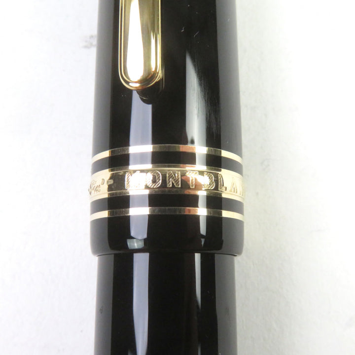 美品○MONTBLANC モンブラン マイスターシュテュック 149 18K ホワイトスター ロゴ刻印 万年筆 ブラック ゴールド ドイツ製