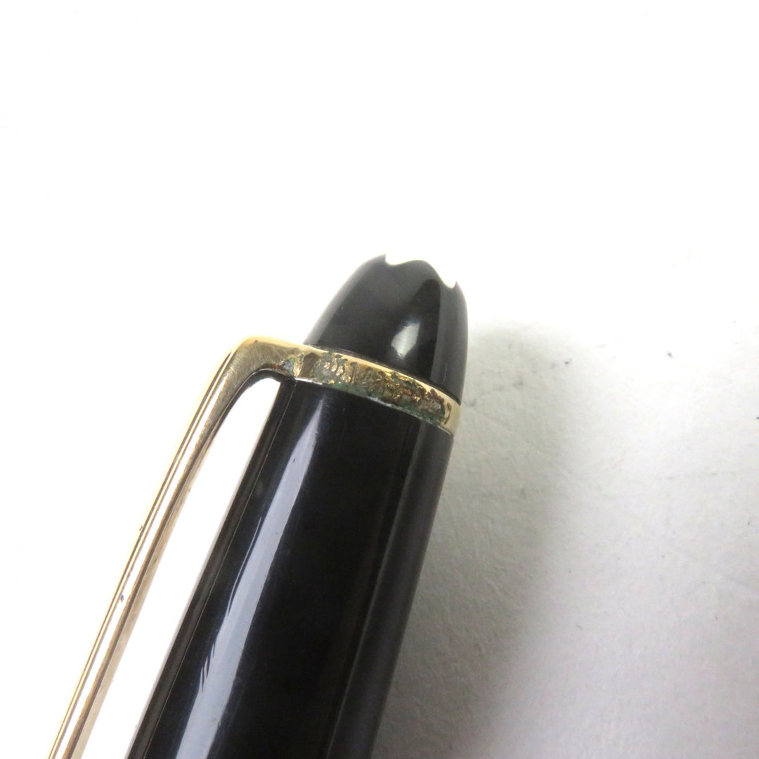 良品○MONTBLANC モンブラン マイスターシュテュック クラシック ロゴ刻印 ホワイトスター ツイスト式 ボールペン ブラック ゴールド