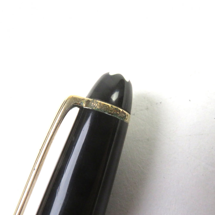 良品○MONTBLANC モンブラン マイスターシュテュック クラシック ロゴ刻印 ホワイトスター ツイスト式 ボールペン ブラック ゴールド