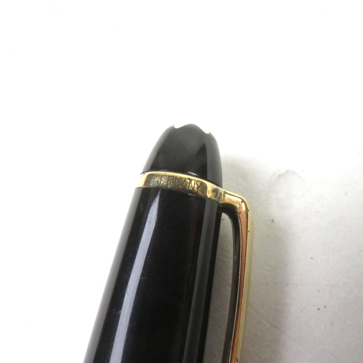 良品○MONTBLANC モンブラン マイスターシュテュック クラシック ロゴ刻印 ホワイトスター ツイスト式 ボールペン ブラック ゴールド