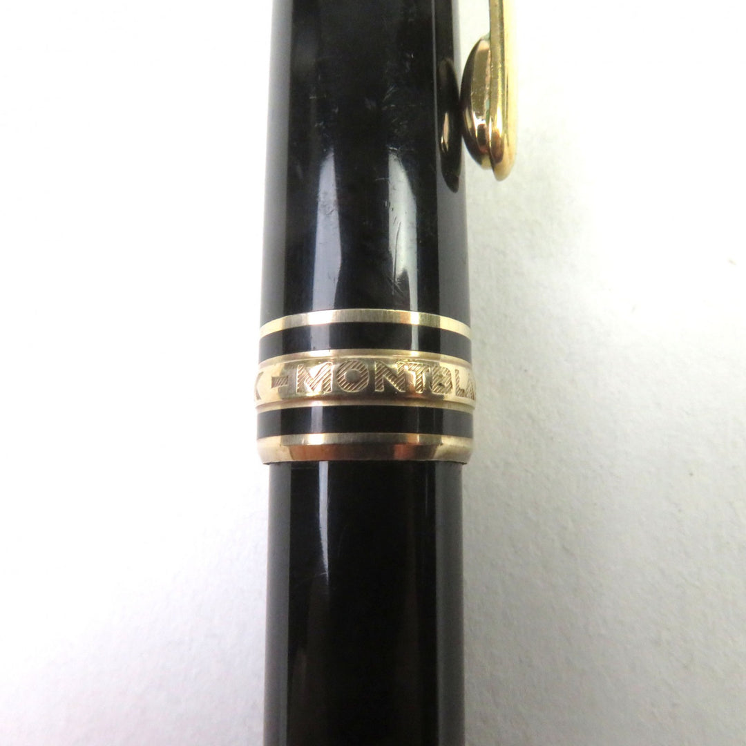 良品○MONTBLANC モンブラン マイスターシュテュック クラシック ロゴ刻印 ホワイトスター ツイスト式 ボールペン ブラック ゴールド