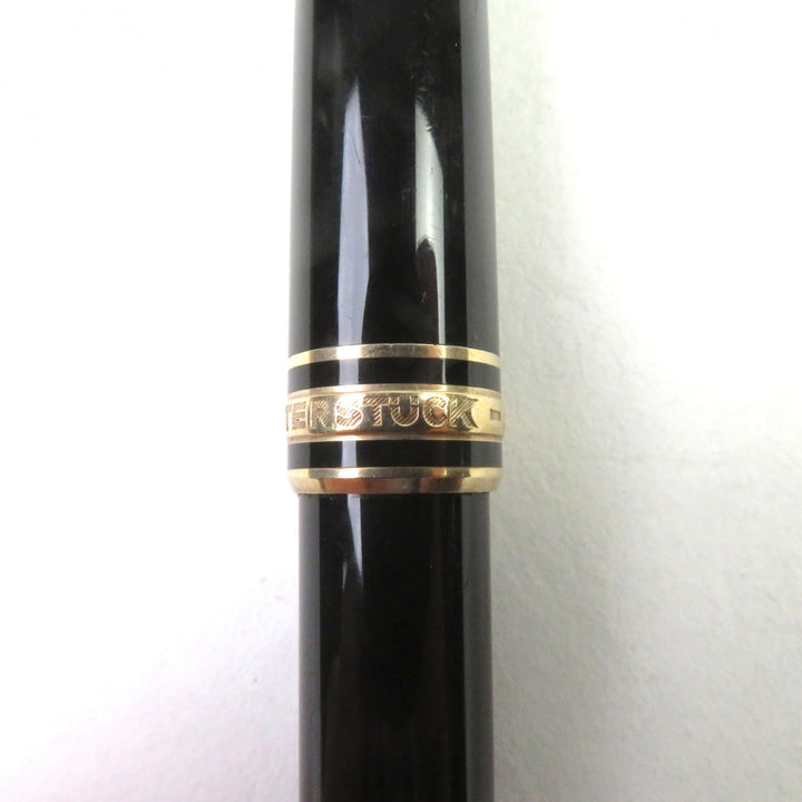良品○MONTBLANC モンブラン マイスターシュテュック クラシック ロゴ刻印 ホワイトスター ツイスト式 ボールペン ブラック ゴールド