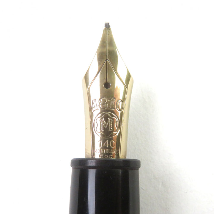 良品○MONTBLANC モンブラン マイスターシュテュック 146 14K Bニブ ロゴ刻印 ホワイトスター 吸引式 万年筆 ブラック ゴールド 西独製