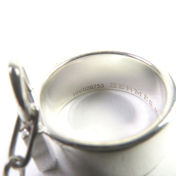 極美品○HERMES エルメス アルファケリー AG925 クロシェット カデナ ダブルリング・指輪 49(日本サイズ8号相当) 重量11.37g レディース