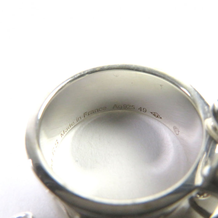 極美品○HERMES エルメス アルファケリー AG925 クロシェット カデナ ダブルリング・指輪 49(日本サイズ8号相当) 重量11.37g レディース