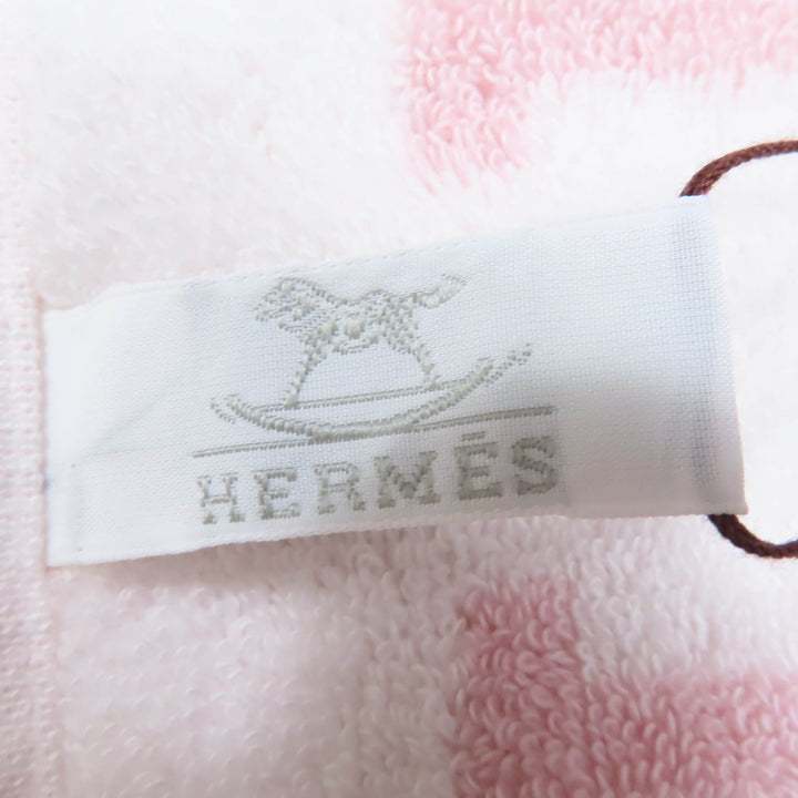 未使用品☆HERMES エルメス アヴァロン バスタオル コットン100％ Hロゴ 大判 タオル ピンク 箱付き フランス製 正規品 レディース