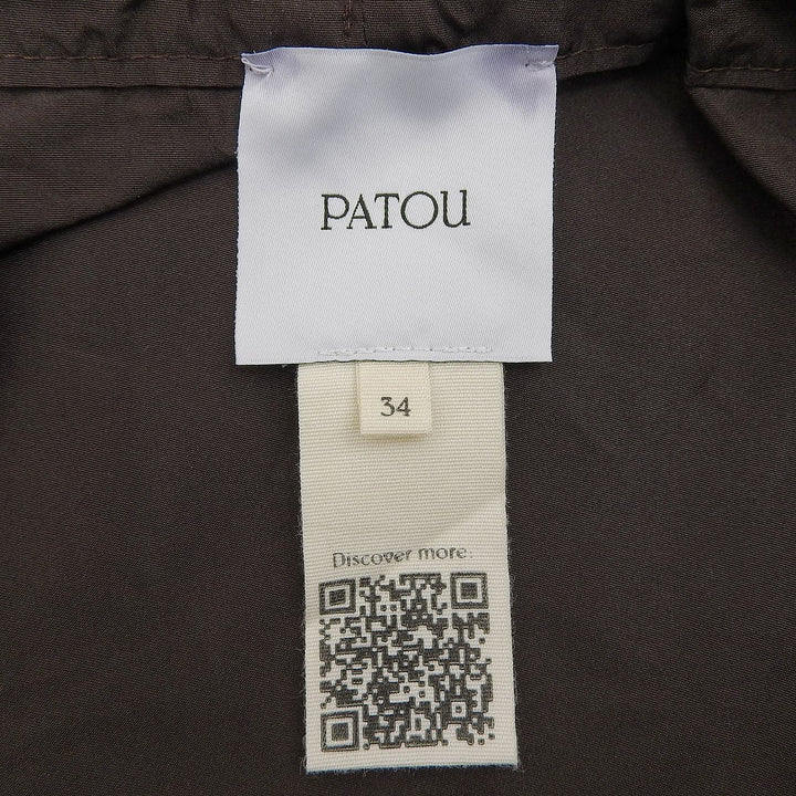 極美品▲PATOU パトゥ 21AA4-T0026-11 パフ・キャンディースリーブ グログランリボン 長袖 ブラウス ブラウン 34 正規品 レディース