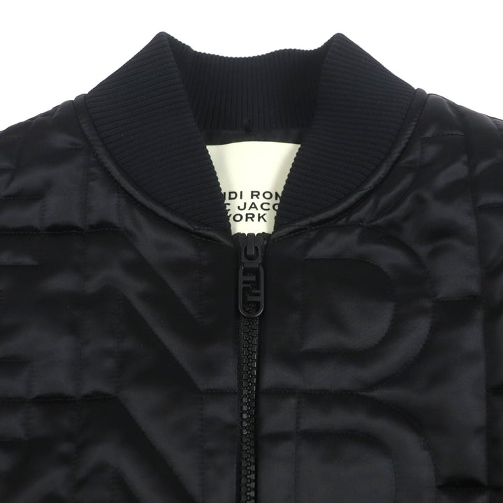 極美品▼フェンディ マークジェイコブス 2022年製 FAN104 ロゴキルティング ZIP ブルゾン ボンバージャケット ブラック XS 正規品 メンズ