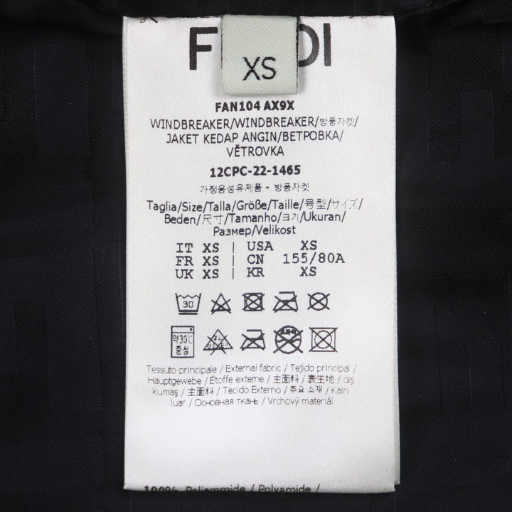 極美品▼フェンディ マークジェイコブス 2022年製 FAN104 ロゴキルティング ZIP ブルゾン ボンバージャケット ブラック XS 正規品 メンズ