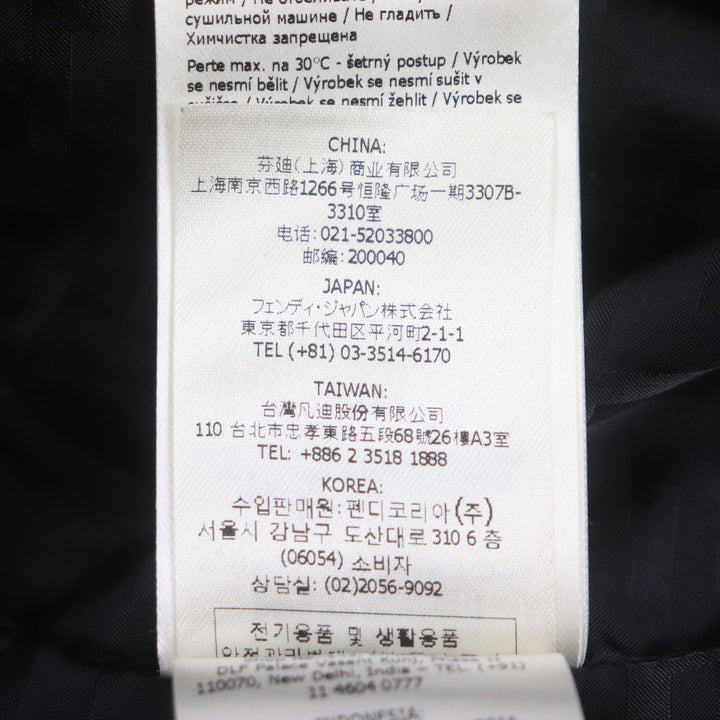 極美品▼フェンディ マークジェイコブス 2022年製 FAN104 ロゴキルティング ZIP ブルゾン ボンバージャケット ブラック XS 正規品 メンズ
