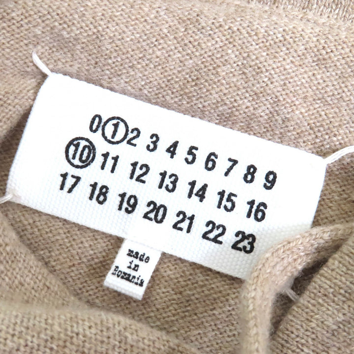 極美品△Maison Margiela メゾンマルジェラ 24SS S51GU0132 ウール カシミヤ混 ニットプルオーバー パーカー ベージュ S 正規品