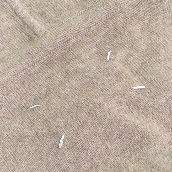極美品△Maison Margiela メゾンマルジェラ 24SS S51GU0132 ウール カシミヤ混 ニットプルオーバー パーカー ベージュ S 正規品