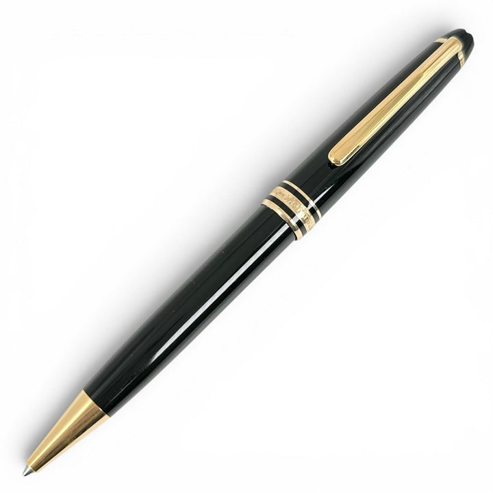 良品▲MONTBLANC モンブラン マイスターシュテック ホワイトスター ツイスト式 ボールペン ブラック ゴールド ドイツ製 メンズ