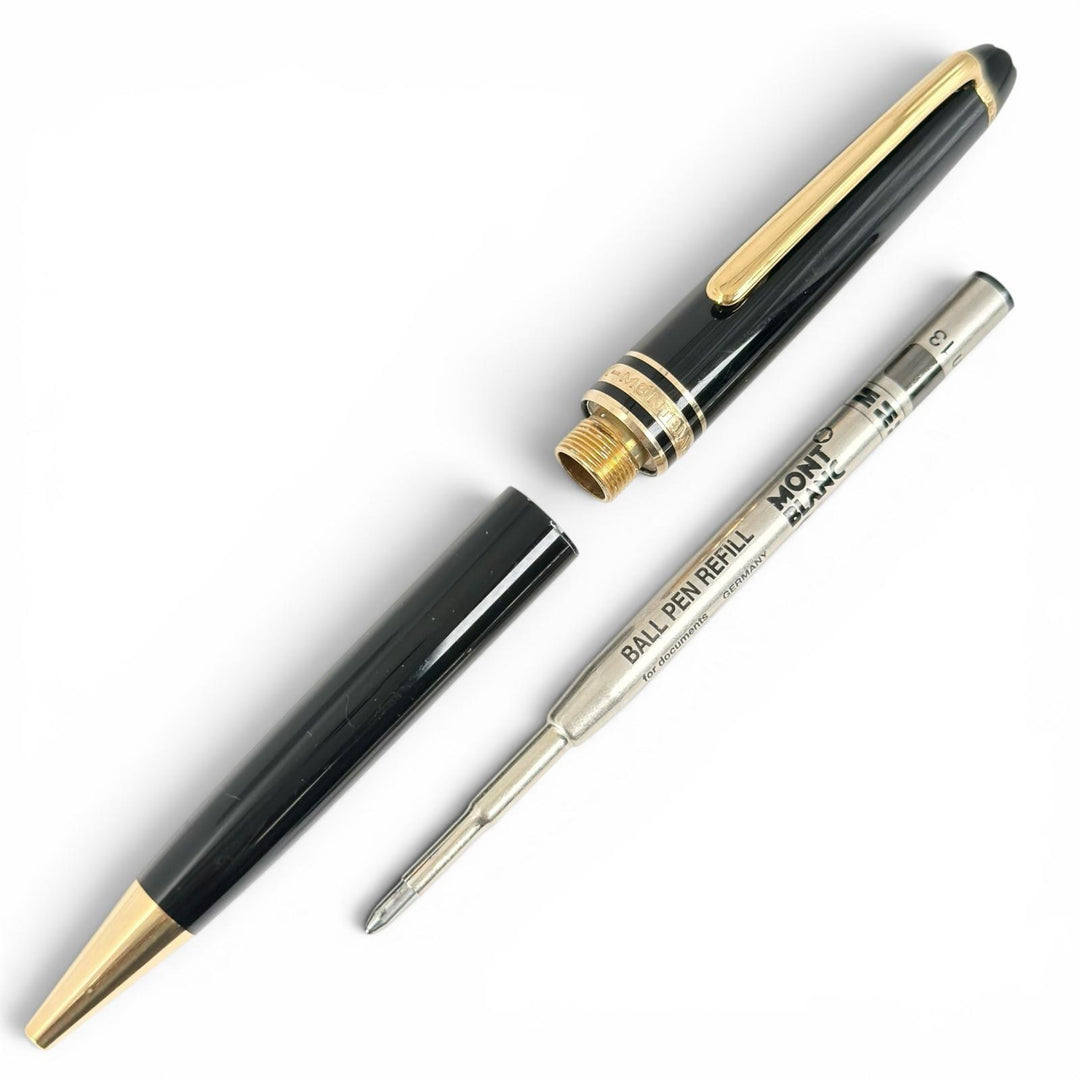 良品▲MONTBLANC モンブラン マイスターシュテック ホワイトスター ツイスト式 ボールペン ブラック ゴールド ドイツ製 メンズ