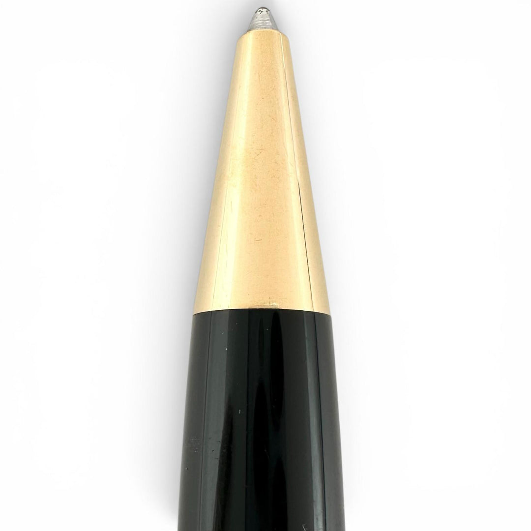 良品▲MONTBLANC モンブラン マイスターシュテック ホワイトスター ツイスト式 ボールペン ブラック ゴールド ドイツ製 メンズ