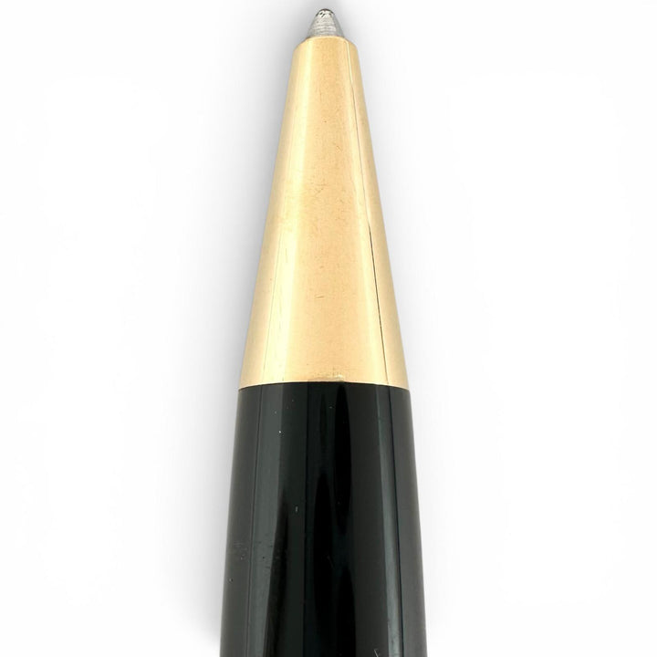 良品▲MONTBLANC モンブラン マイスターシュテック ホワイトスター ツイスト式 ボールペン ブラック ゴールド ドイツ製 メンズ