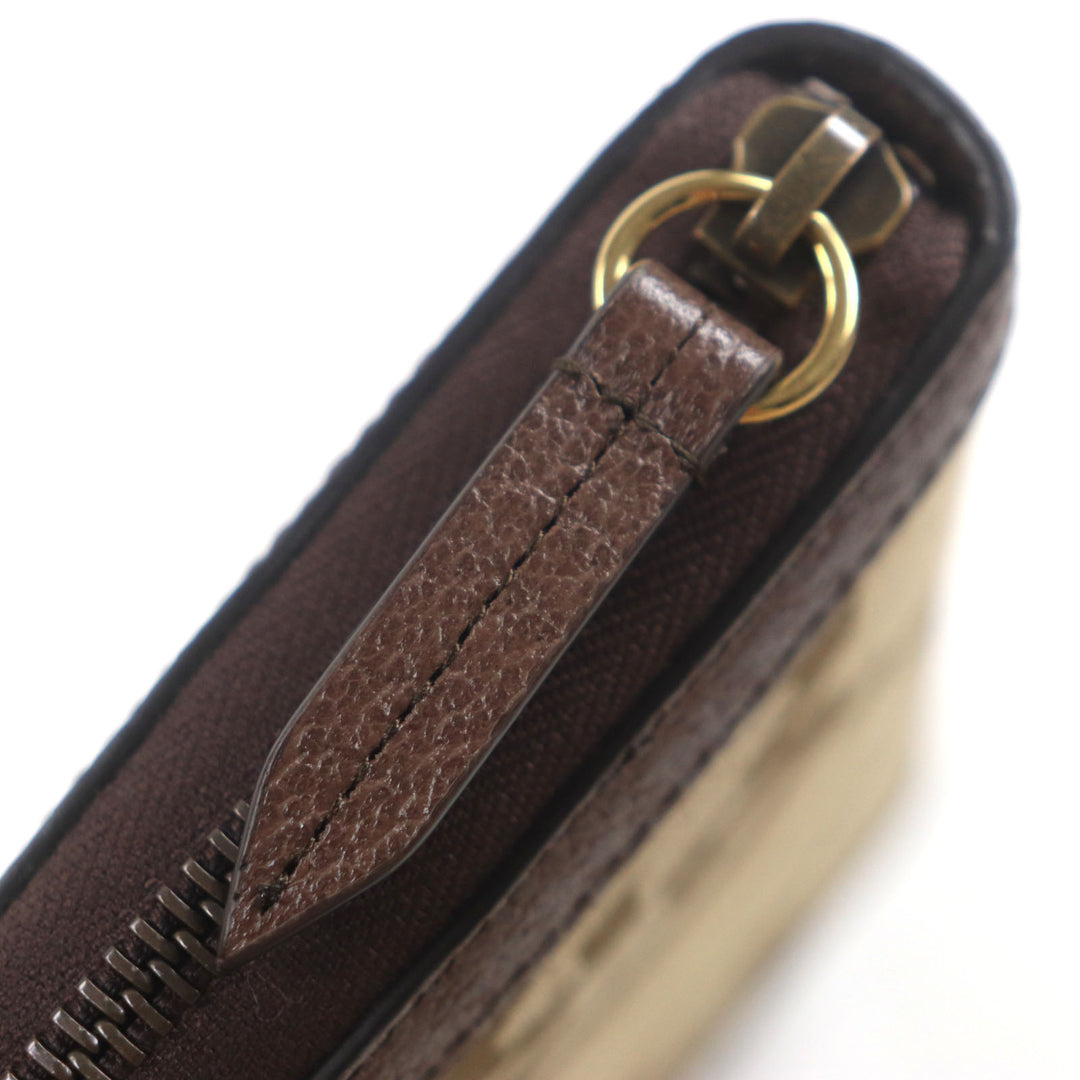極美品▼GUCCI グッチ 658634 バンブー ジャンボ GG レザー使い ラウンドファスナー ロングウォレット 長財布 ベージュ ブラウン 箱付き