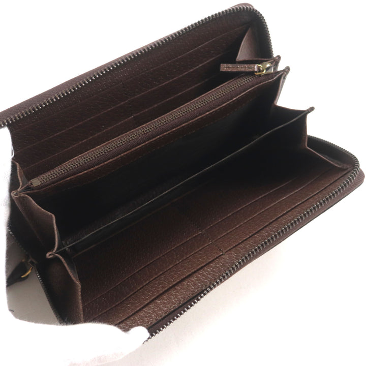 極美品▼GUCCI グッチ 658634 バンブー ジャンボ GG レザー使い ラウンドファスナー ロングウォレット 長財布 ベージュ ブラウン 箱付き