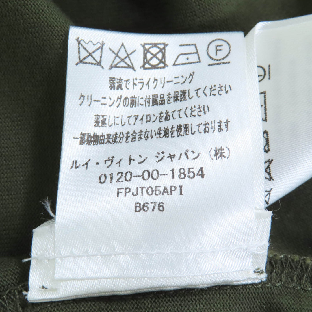 極美品★LOUIS VUITTON ルイヴィトン 23AW コットン100％ モノグラム チェーン装飾 ZIPデザイン 半袖Ｔシャツ カーキ XL　伊製 正規品