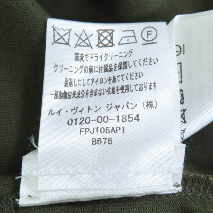 極美品★LOUIS VUITTON ルイヴィトン 23AW コットン100％ モノグラム チェーン装飾 ZIPデザイン 半袖Ｔシャツ カーキ XL　伊製 正規品