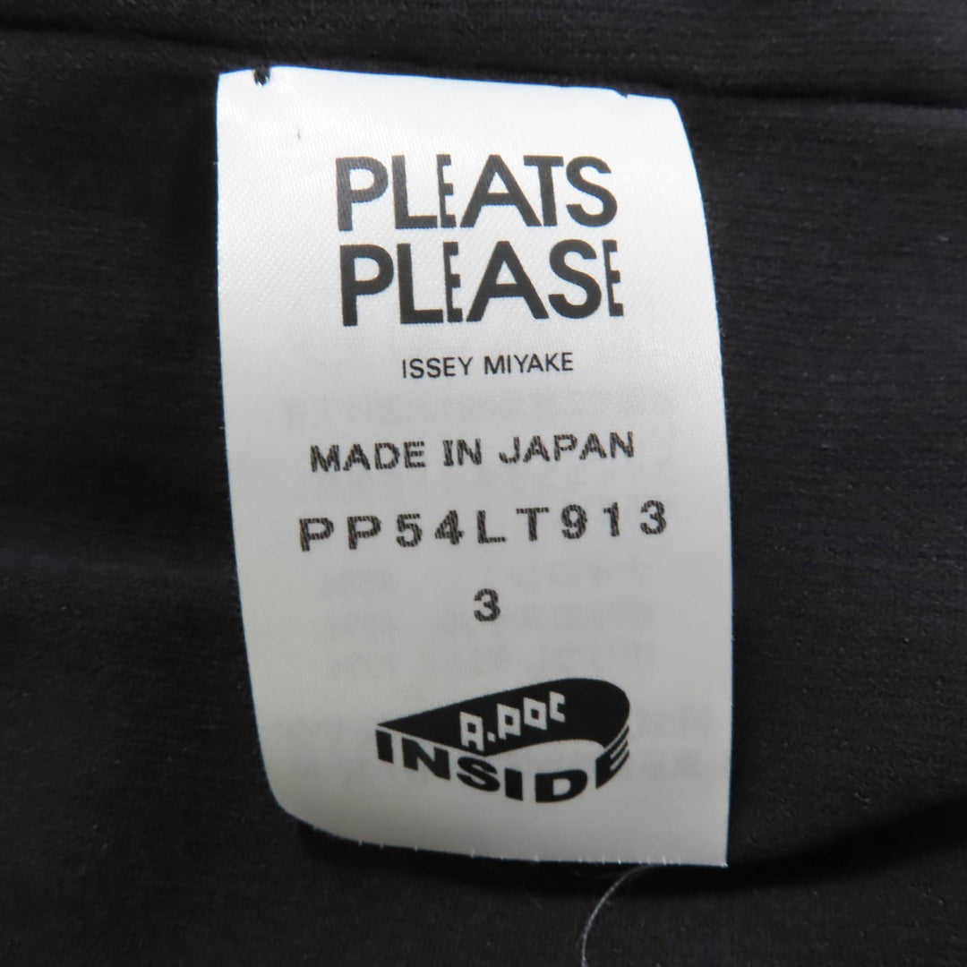 極美品☆PLEATS PLEASE プリーツプリーズ イッセイミヤケ PP54LT913 A.POC 半袖 ワンピース ブラック 3 日本製 正規品 レディース