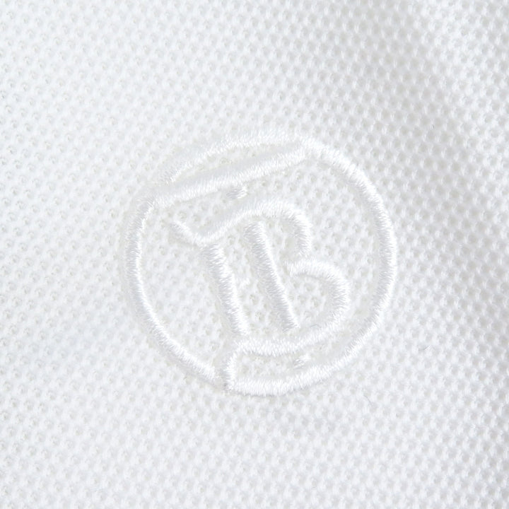 未使用品□BURBERRY バーバリー 8056225 コットン100％ TBロゴ刺繍 エンブロイダリー 半袖ポロシャツ カットソー ホワイト XS 正規品
