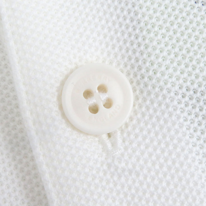 未使用品□BURBERRY バーバリー 8056225 コットン100％ TBロゴ刺繍 エンブロイダリー 半袖ポロシャツ カットソー ホワイト XS 正規品