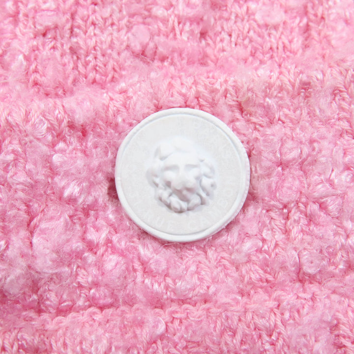 未使用品☆CHANEL シャネル 22P P72283K1414 ライオンボタン ツイード ハーフ パンツ ピンク 36 イタリア製 正規品 レディース