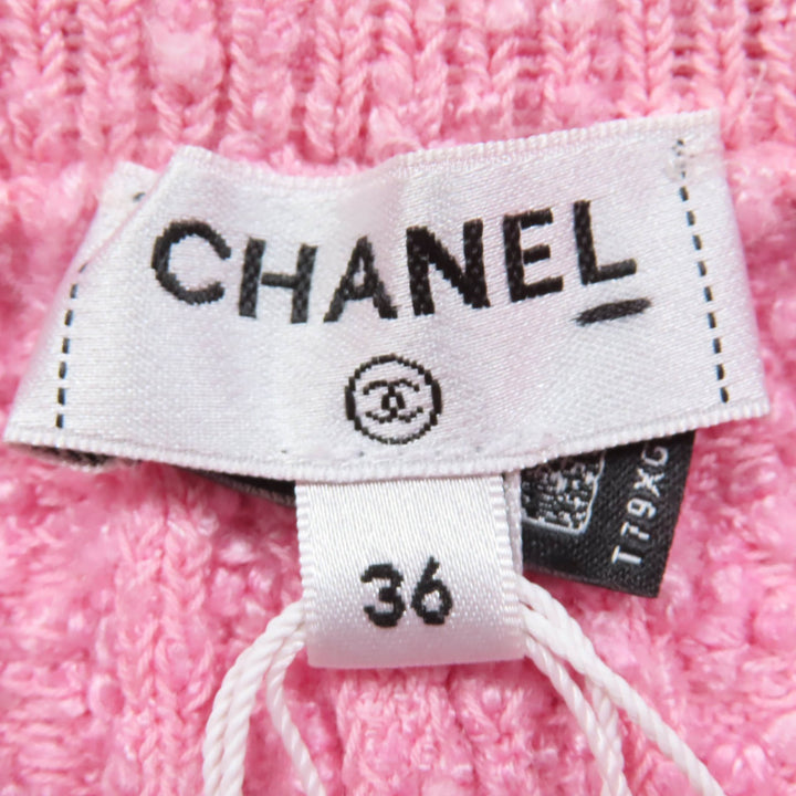 未使用品☆CHANEL シャネル 22P P72283K1414 ライオンボタン ツイード ハーフ パンツ ピンク 36 イタリア製 正規品 レディース
