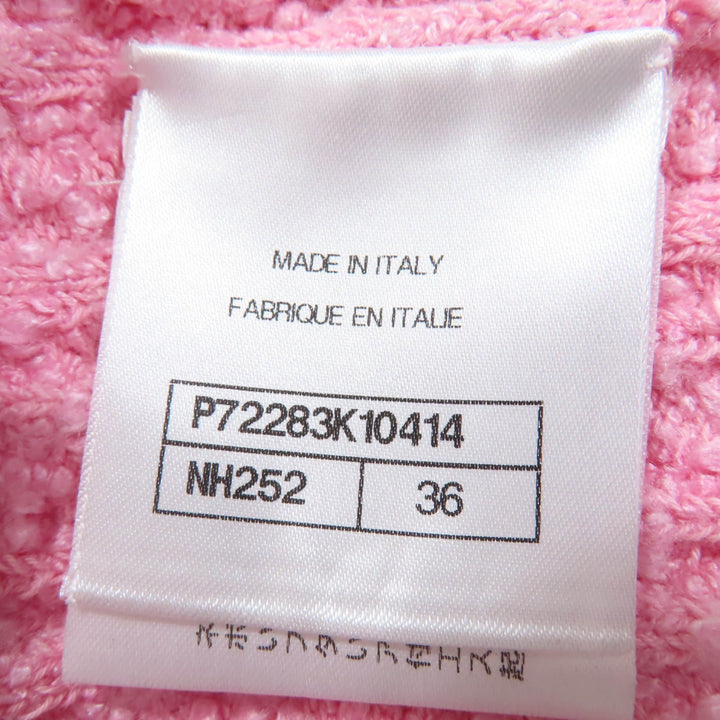 未使用品☆CHANEL シャネル 22P P72283K1414 ライオンボタン ツイード ハーフ パンツ ピンク 36 イタリア製 正規品 レディース