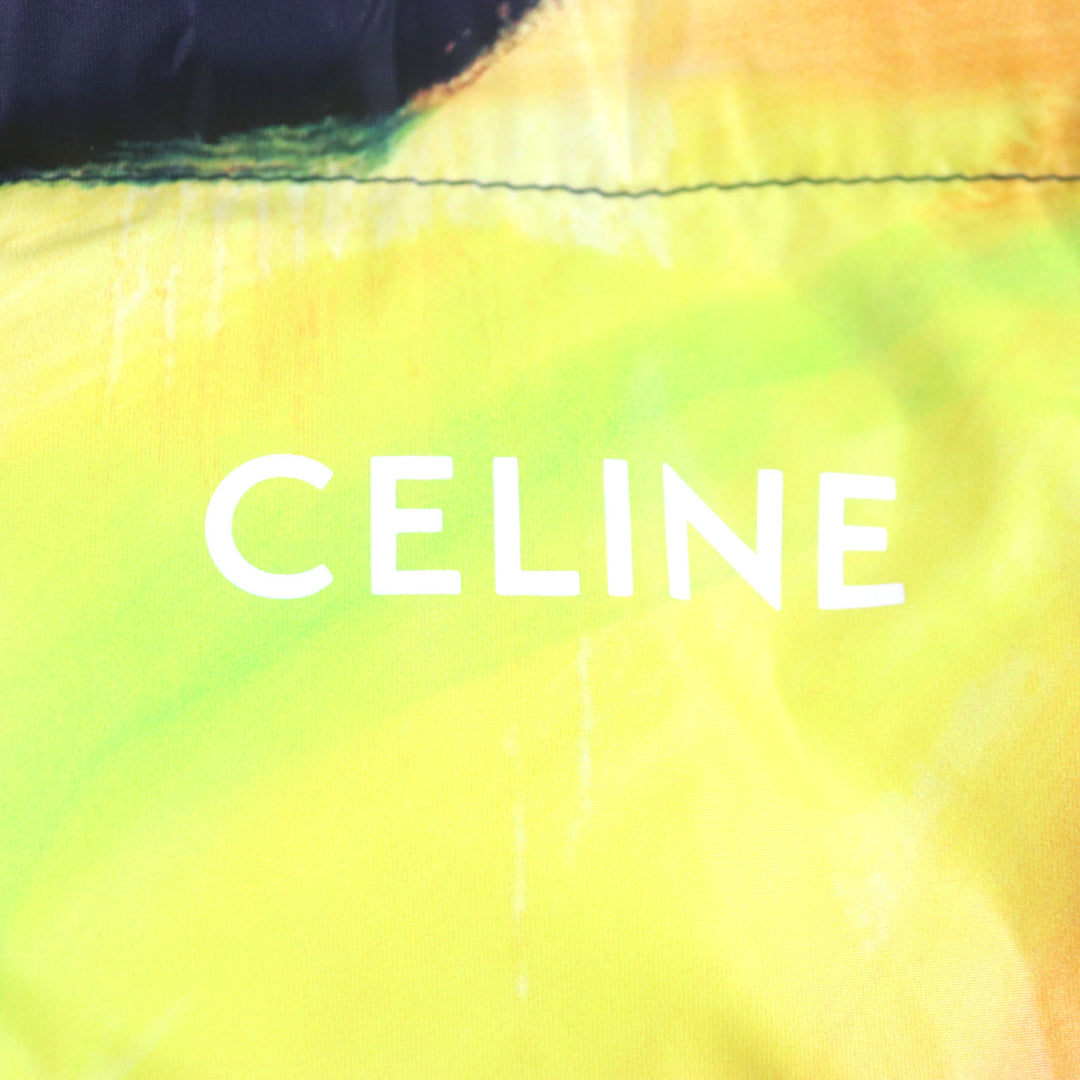 良品▼CELINE セリーヌ 21AW 2W430487O トーマス・ザウター バックロゴプリント 中綿入り パフィージャケット オレンジ 52 正規品 メンズ