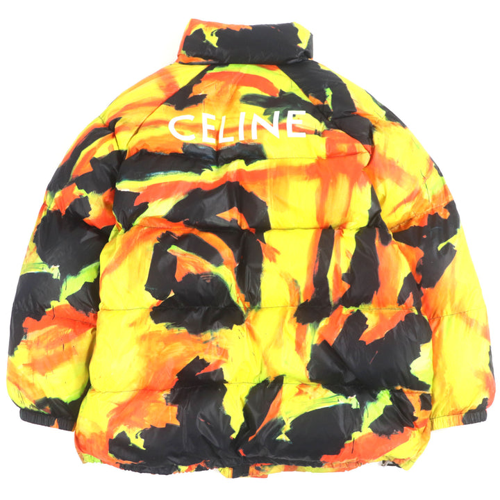 良品▼CELINE セリーヌ 21AW 2W430487O トーマス・ザウター バックロゴプリント 中綿入り パフィージャケット オレンジ 52 正規品 メンズ