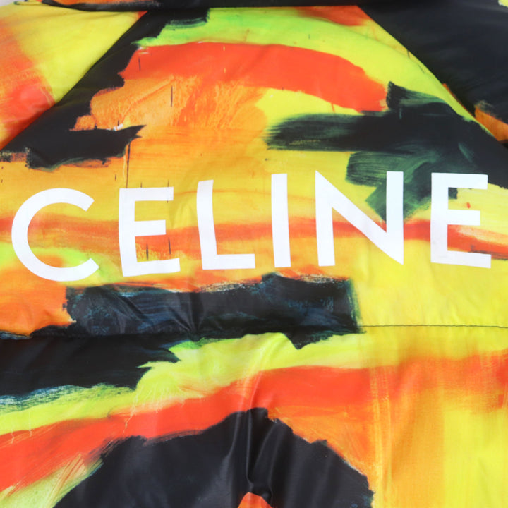 良品▼CELINE セリーヌ 21AW 2W430487O トーマス・ザウター バックロゴプリント 中綿入り パフィージャケット オレンジ 52 正規品 メンズ