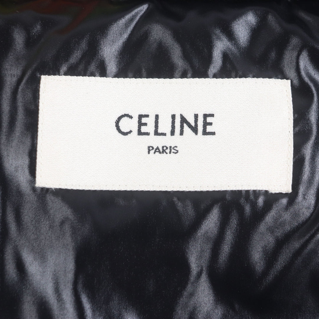 良品▼CELINE セリーヌ 21AW 2W430487O トーマス・ザウター バックロゴプリント 中綿入り パフィージャケット オレンジ 52 正規品 メンズ