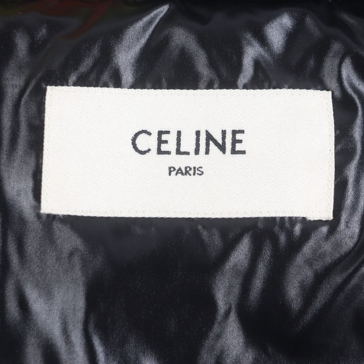 良品▼CELINE セリーヌ 21AW 2W430487O トーマス・ザウター バックロゴプリント 中綿入り パフィージャケット オレンジ 52 正規品 メンズ