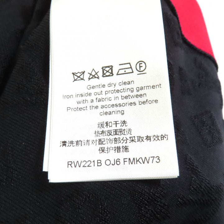 極美品★LOUIS VUITTON ルイヴィトン 2022年製 シルク混 チェーン付 モノグラム柄 サイドライン ノースリ タンクトップ M 箱付 黒 赤