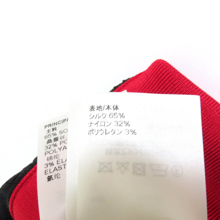 極美品★LOUIS VUITTON ルイヴィトン 2022年製 シルク混 チェーン付 モノグラム柄 サイドライン ノースリ タンクトップ M 箱付 黒 赤