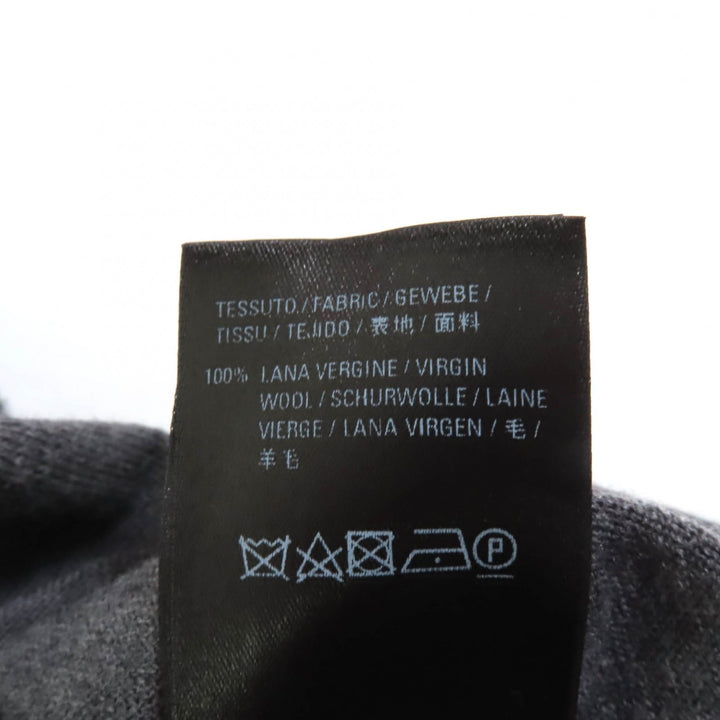 美品★BALENCIAGA バレンシアガ ウール100％ バックロゴ クルーネック 長袖 ニット セーター グレー XS イタリア製 正規品 レディース
