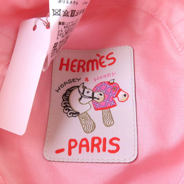 未使用品★HERMES エルメス H241065N カルヴィ シーシェル コットン100％ シェーヌダンクル・貝殻金具付 バケット ハット ピンク　57
