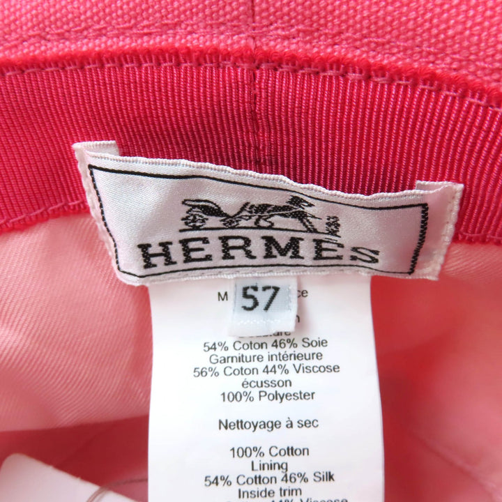 未使用品★HERMES エルメス H241065N カルヴィ シーシェル コットン100％ シェーヌダンクル・貝殻金具付 バケット ハット ピンク　57
