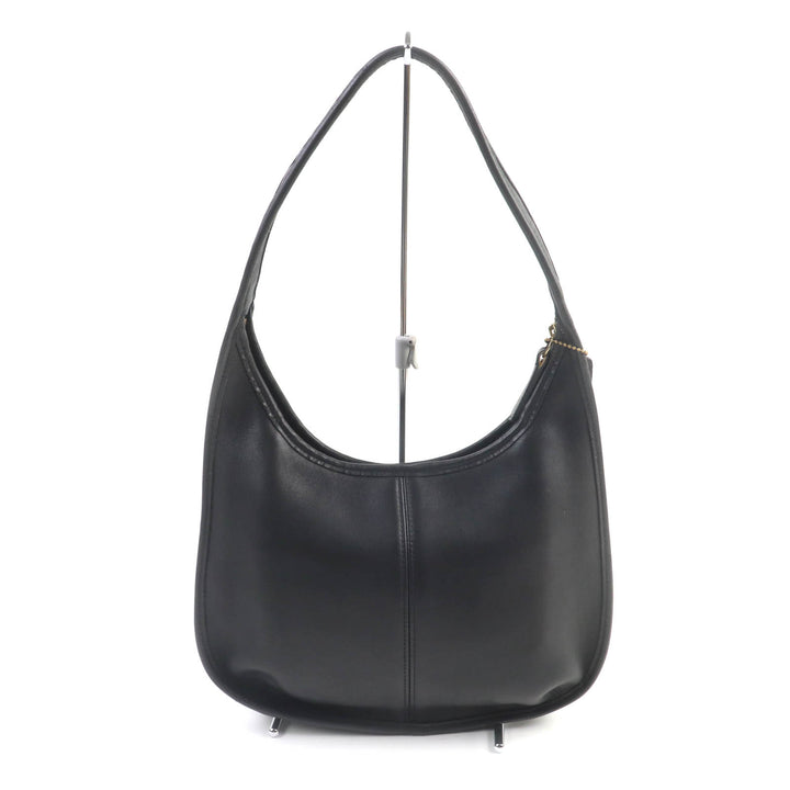 美品★COACH オールド コーチ 9025 Ergo エルゴ 希少 チャーム付 グローブレザー ショルダーバッグ 鞄 ブラック レディース