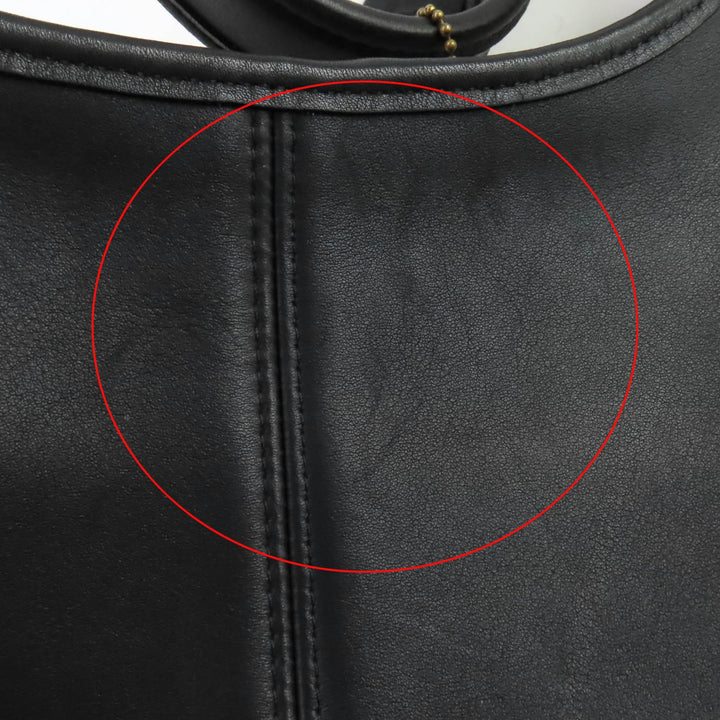 美品★COACH オールド コーチ 9025 Ergo エルゴ 希少 チャーム付 グローブレザー ショルダーバッグ 鞄 ブラック レディース