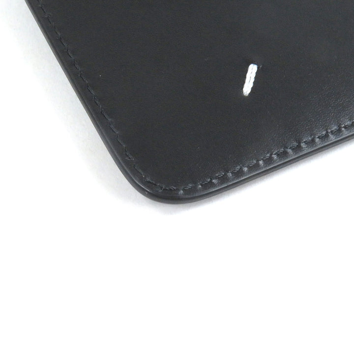 未使用品□メゾンマルジェラ11 SA1VX0008 レザー 4ステッチ フラグメントケース コイン カードケース 財布 ブラック 箱付き イタリア製