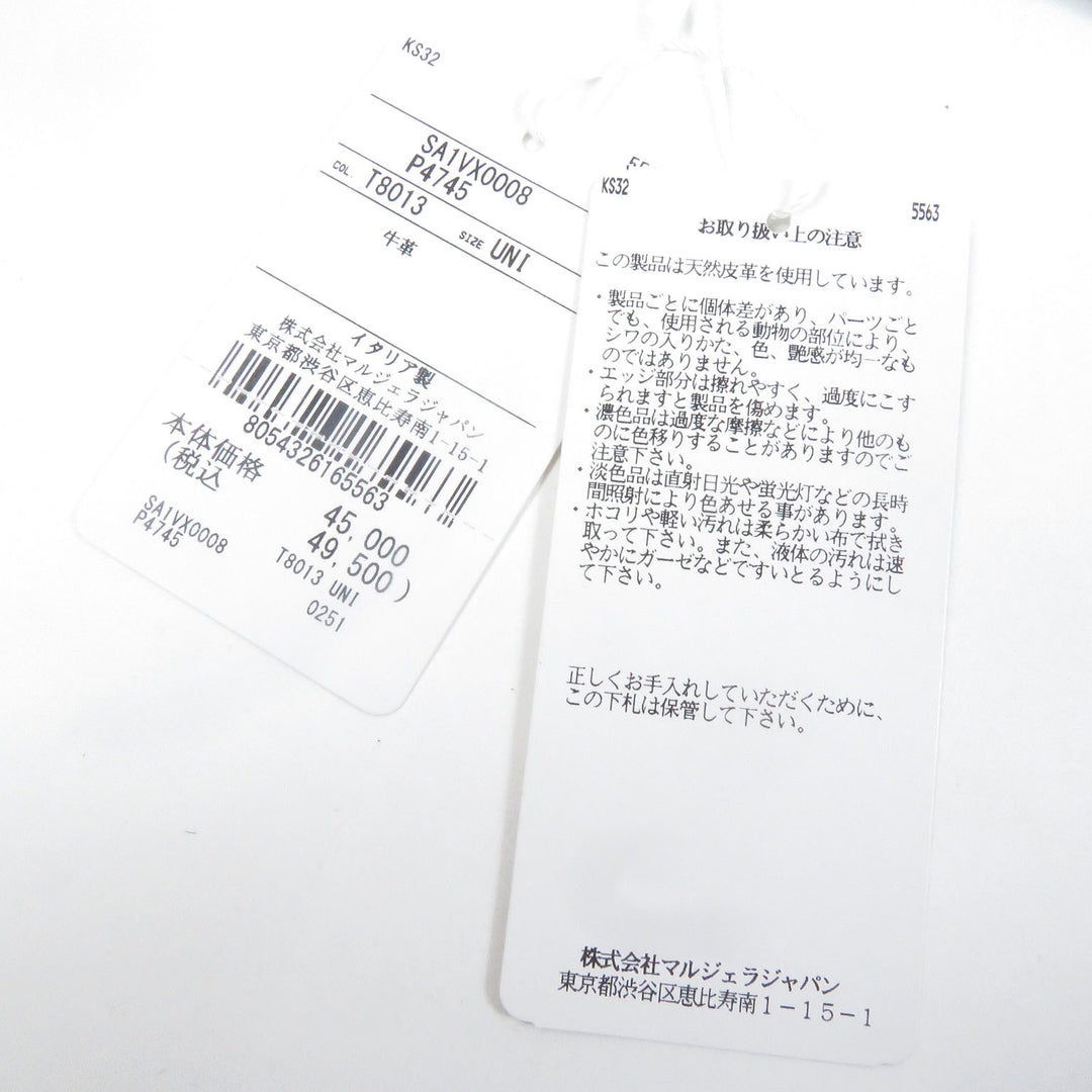 未使用品□メゾンマルジェラ11 SA1VX0008 レザー 4ステッチ フラグメントケース コイン カードケース 財布 ブラック 箱付き イタリア製