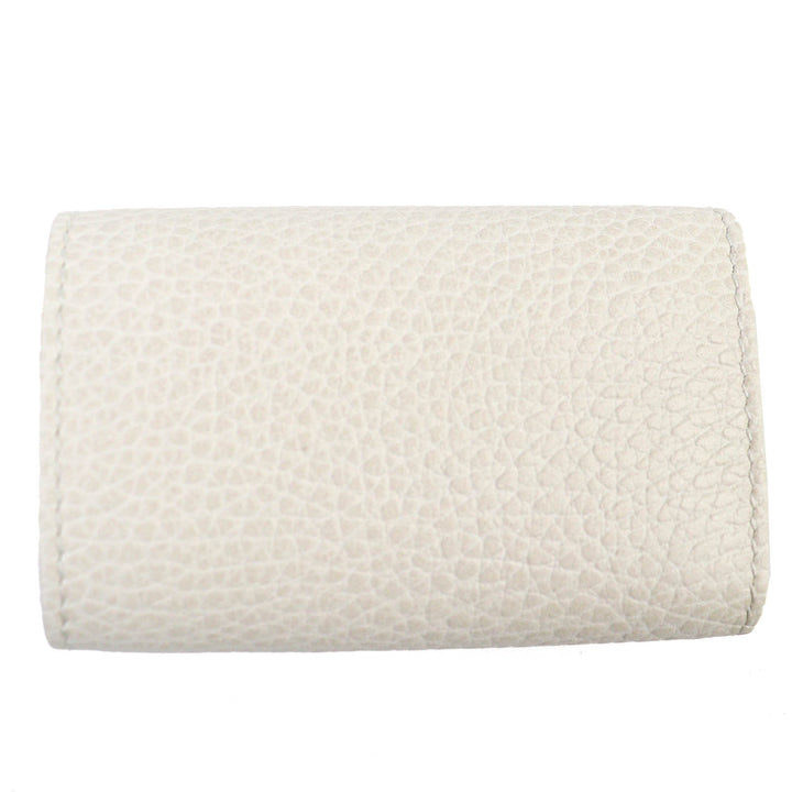 極美品△GUCCI グッチ 456118 ダブルG 6連キーフック レザー キーケース ライトベージュ系 ゴールド金具 箱・保存袋付き 伊製 レディース