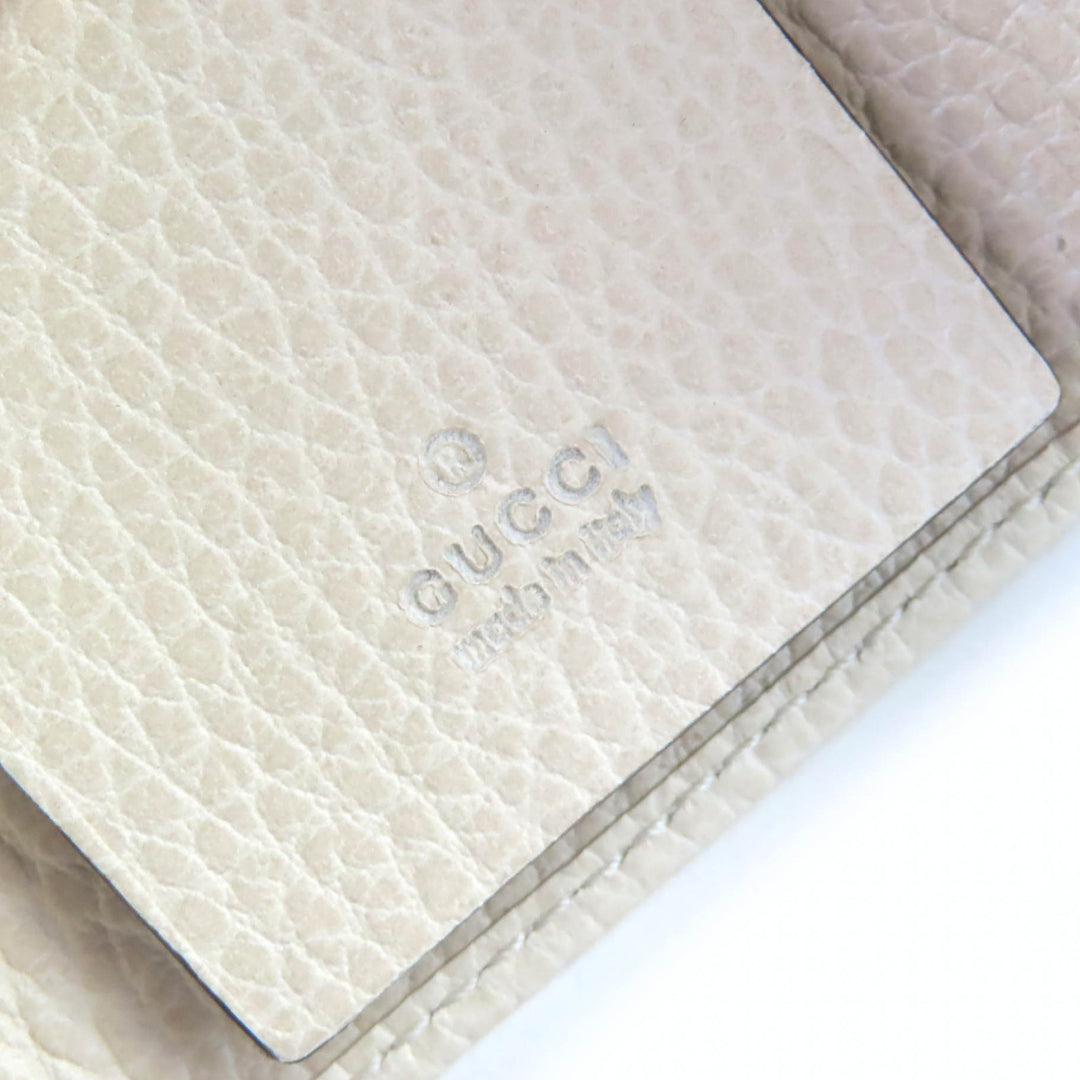極美品△GUCCI グッチ 456118 ダブルG 6連キーフック レザー キーケース ライトベージュ系 ゴールド金具 箱・保存袋付き 伊製 レディース