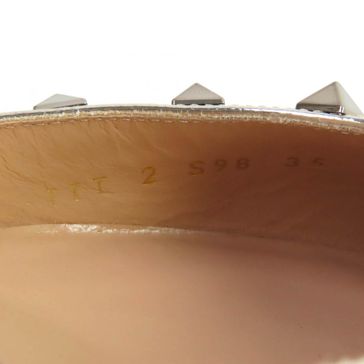 未使用品★Valentino Garavani ヴァレンティノガラヴァーニ ロックスタッズ付 アンクルストラップ レザー パンプス ブロンズ 35 袋付