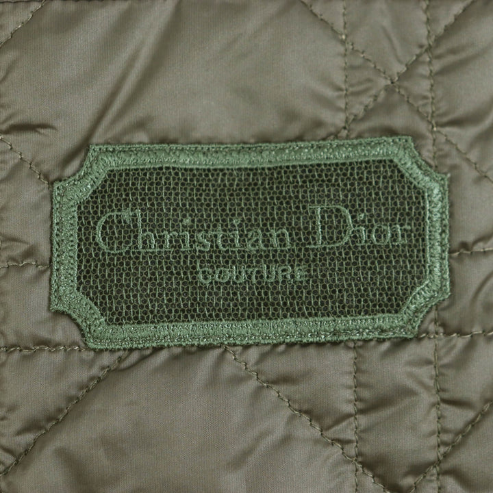 極美品▼DIOR ディオール オム 313C509BA767 ロゴワッペン ロゴ入りボタン カナージュキルティング ジャケット カーキ 54 正規品 メンズ