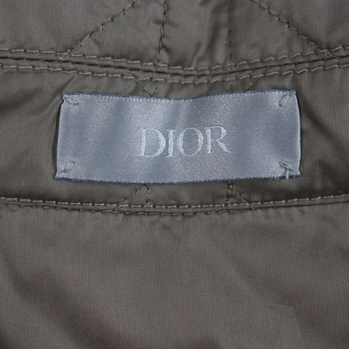 極美品▼DIOR ディオール オム 313C509BA767 ロゴワッペン ロゴ入りボタン カナージュキルティング ジャケット カーキ 54 正規品 メンズ