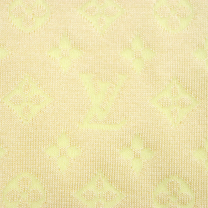 極美品▼LOUIS VUITTON ルイヴィトン 24SS シルク64% モノグラム クルーネック ニットセーター イエロー S 正規品 メンズOK
